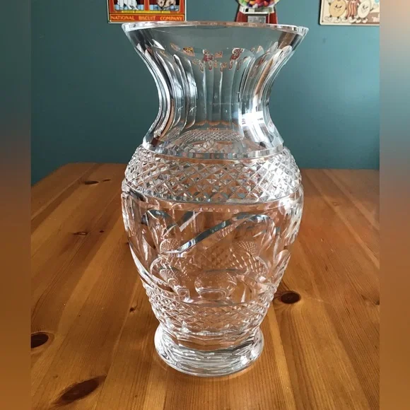 VINTAGE WATERFORD CRYSTAL VASE LARGE HOURGLASS PRE 1990 GREAT GIFT!